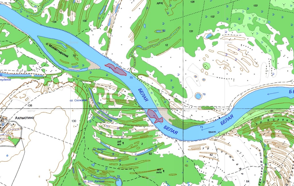 Карта реки белой в башкирии со спутника