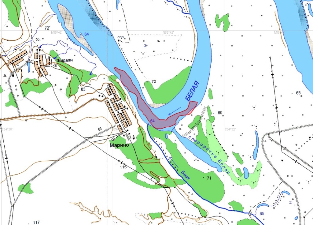 Карта глубин реки белая уфа