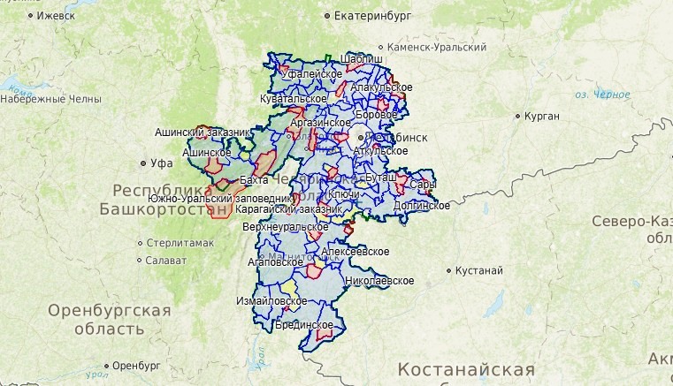 Добавлена карта охотничьих угодий Челябинской области