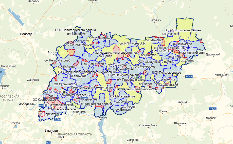 Публичная карта костромской области