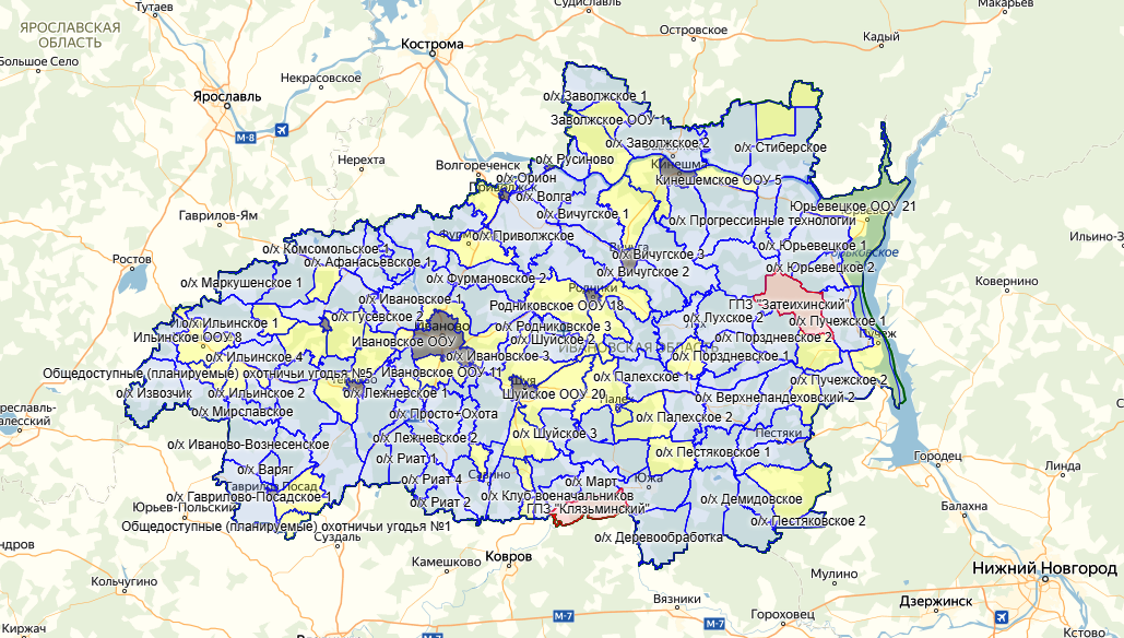 Создана интерактивная карта охотугодий Ивановской области