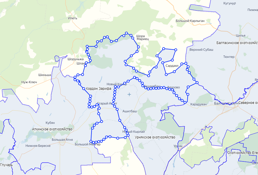 Карта схема румянцевского охотхозяйства