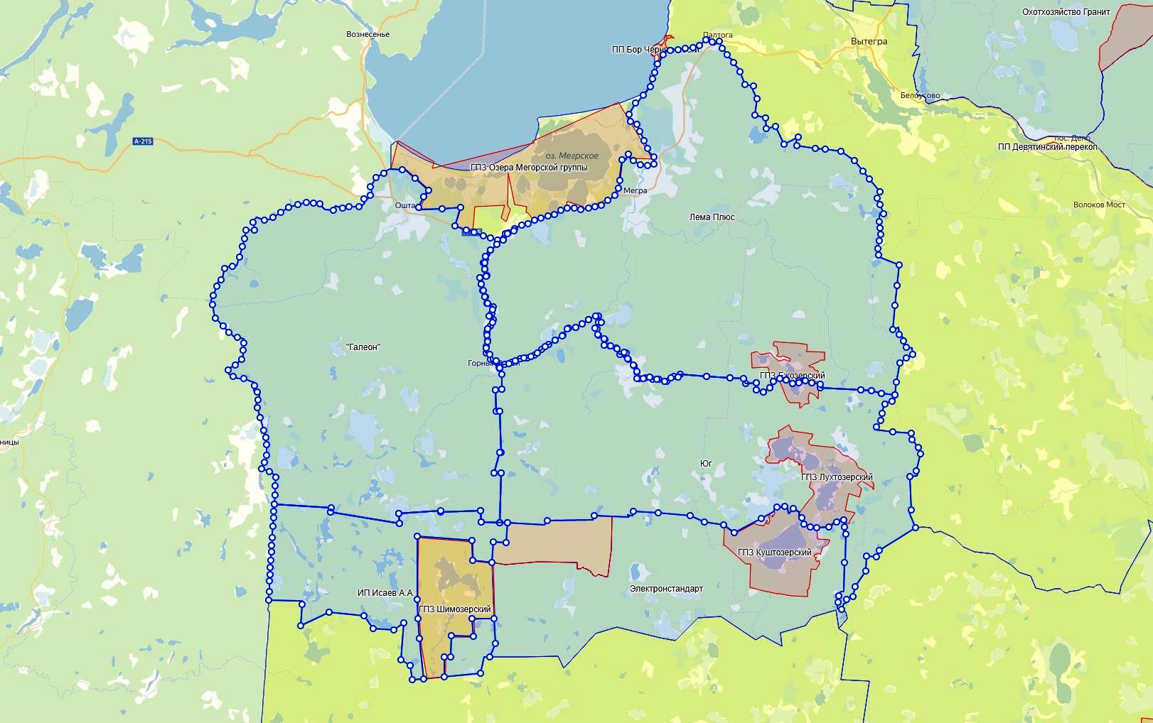 Охотугодья ленинградской области карта границ