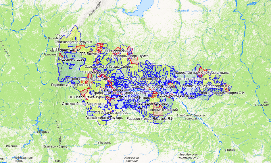 Карта охотничьих угодий хмао югры