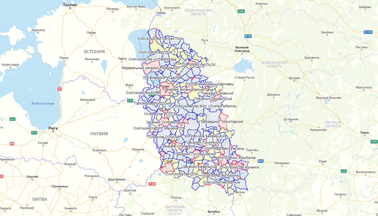 Покажи на карте где находится псков. Карта охотугодий Псковская область. Карта охотничьих угодий Псковской области. Псковская область граница с Латвией на карте. Псков катта ОЗОТ угрдий.