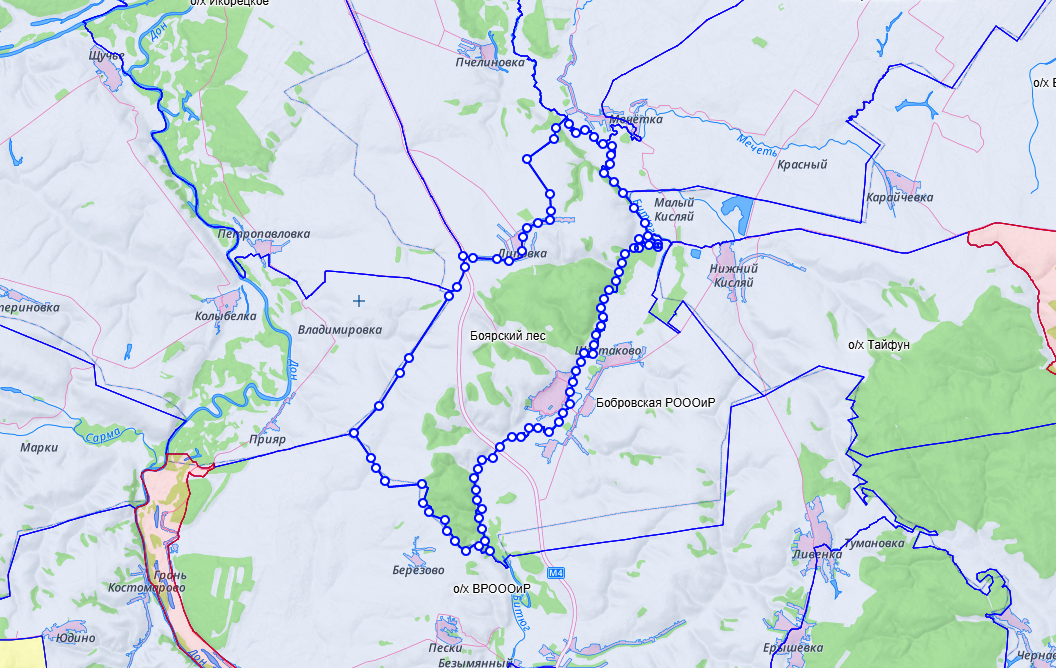 Карта общедоступных охотничьих угодий воронежской области