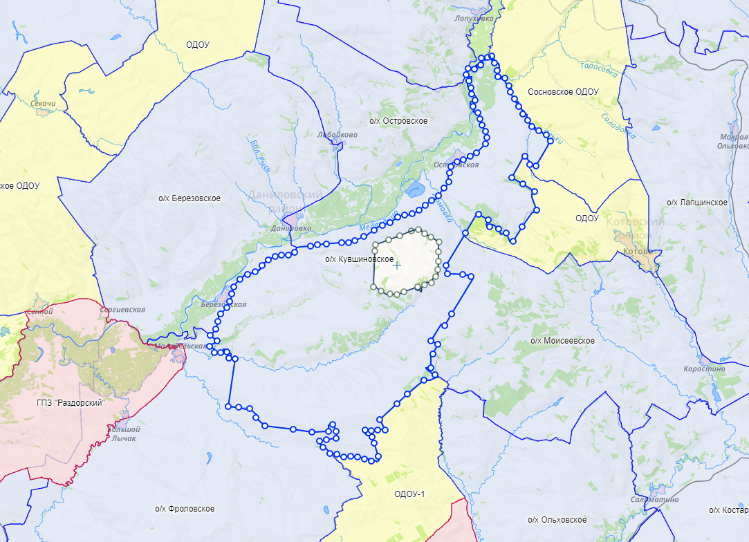Карта рыбинского охотхозяйства