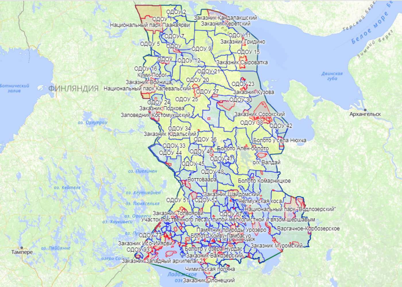 Карта охотугодий карелии 2022