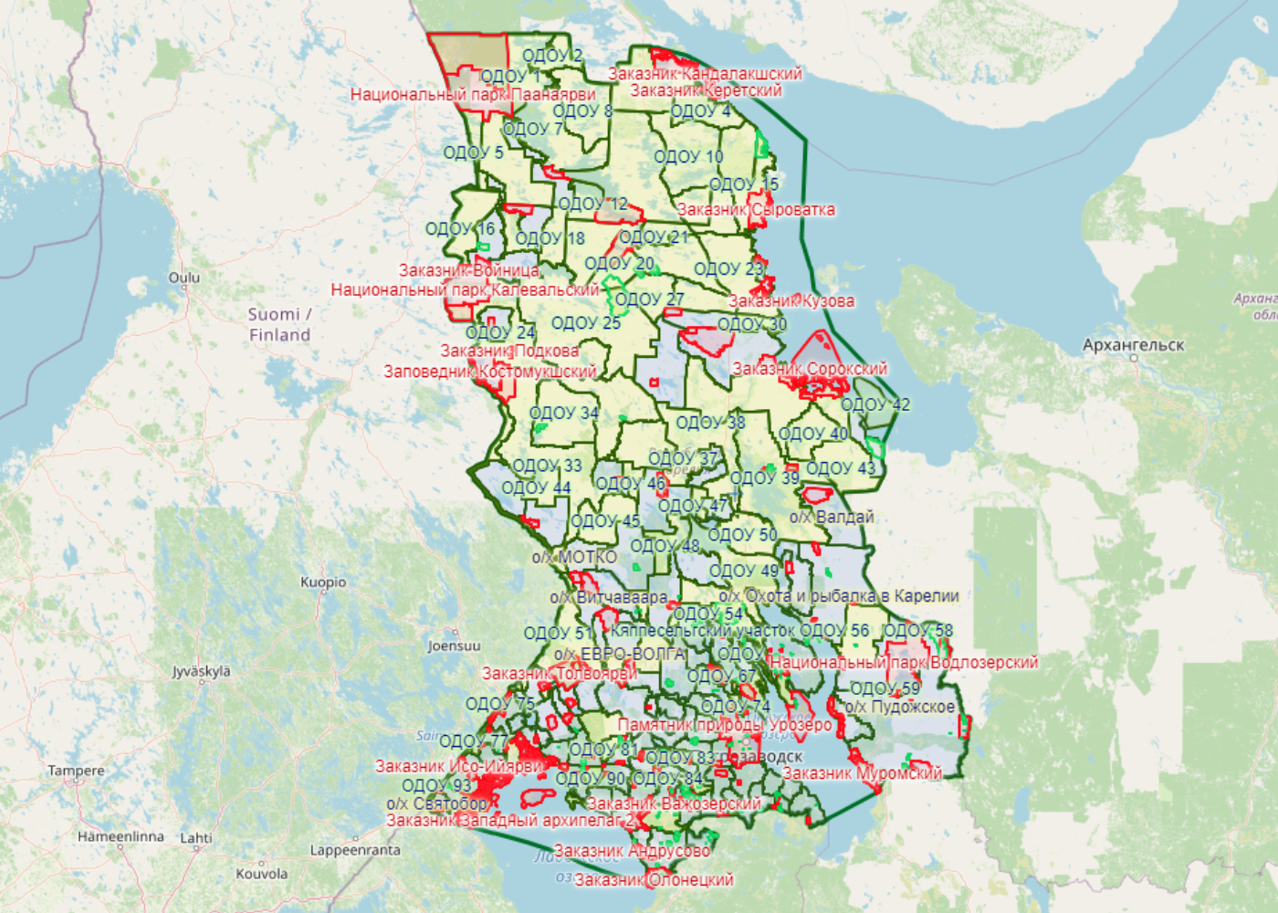 Карта охотугодий карелии 2022