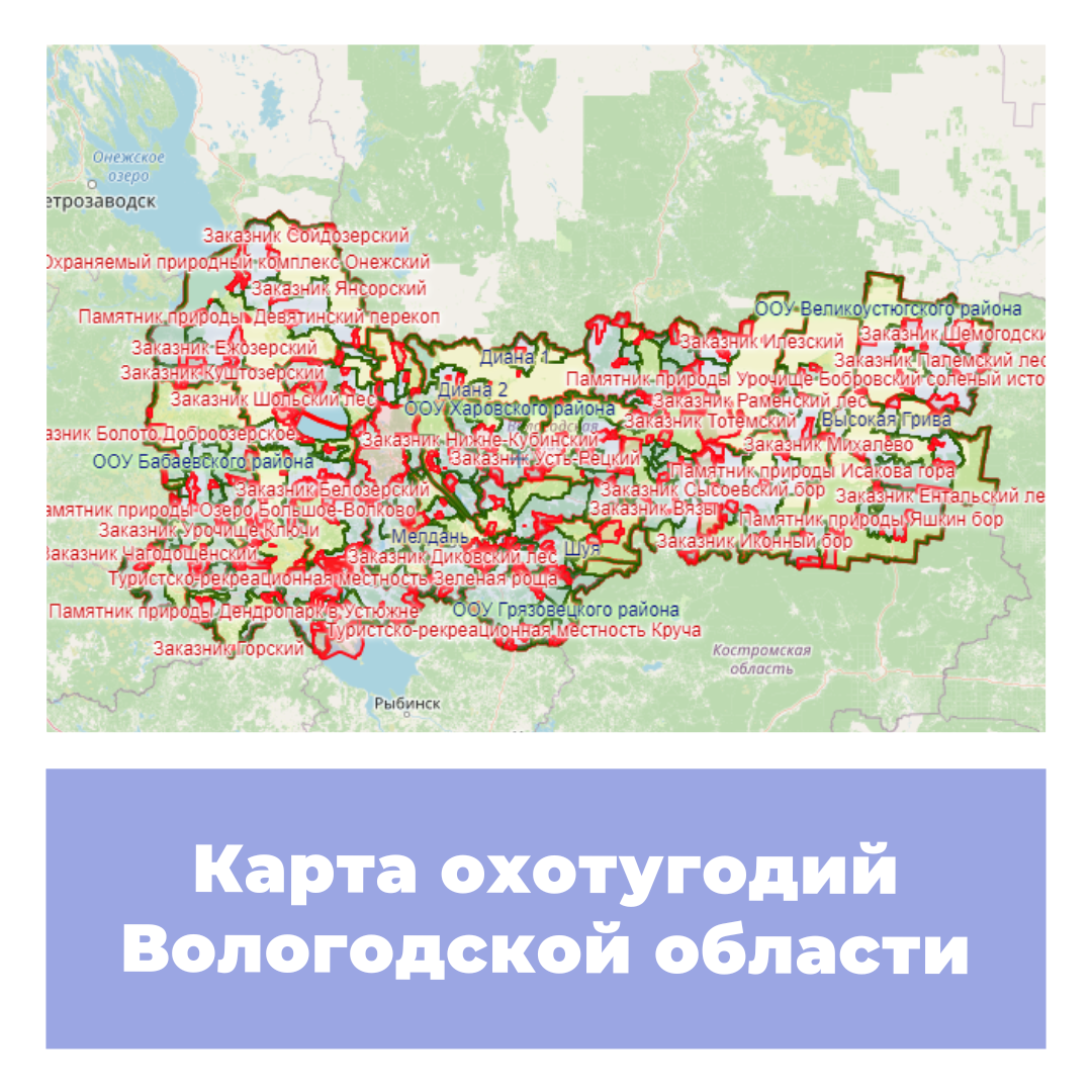 Карта общедоступных охотугодий ивановской области