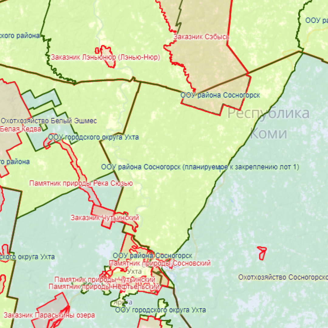 Сосногорск карта коми