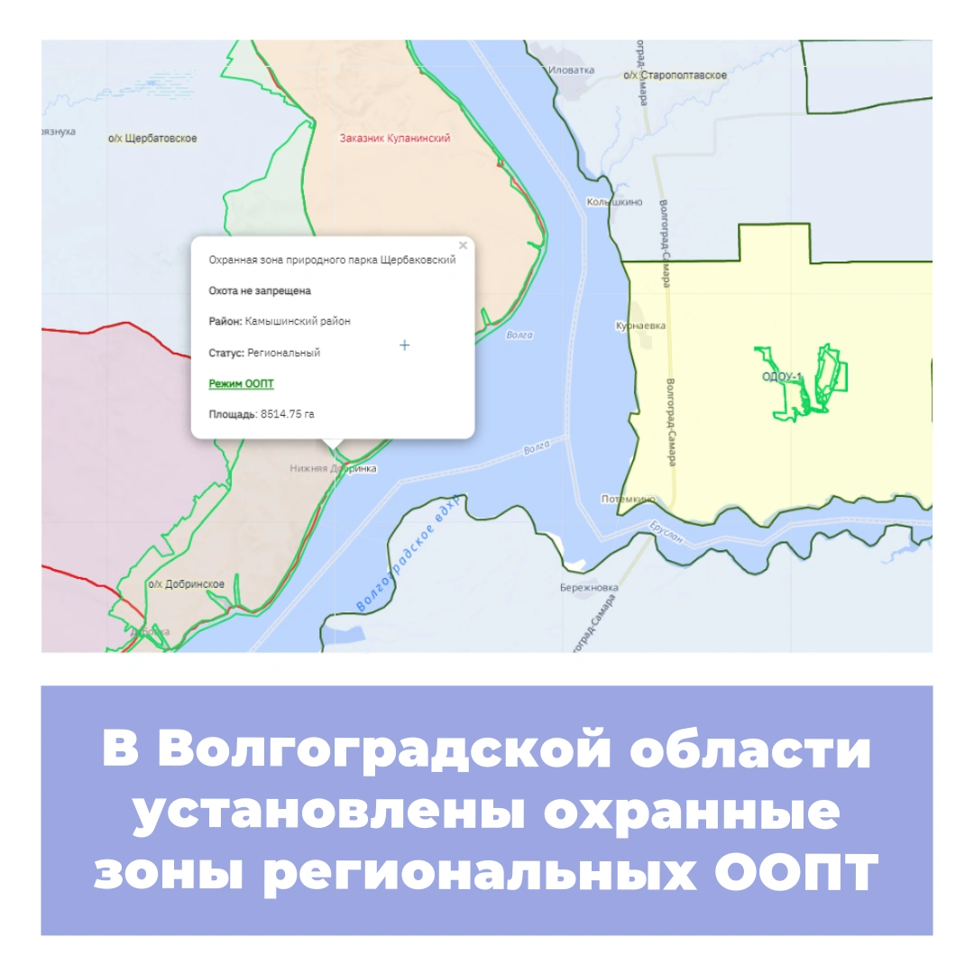 В Волгоградской области установлены охранные зоны региональных ООПТ