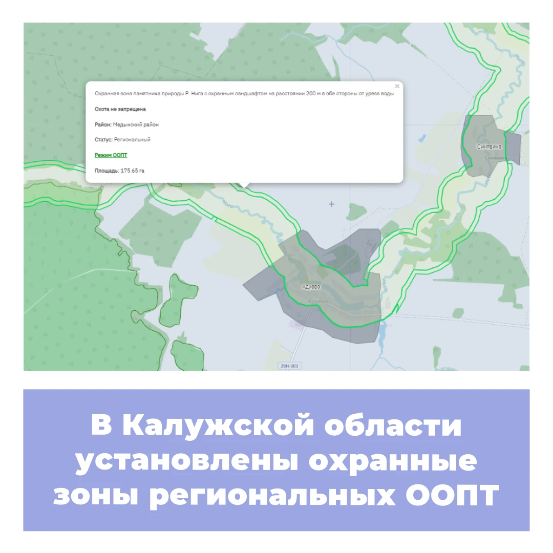 В Калужской области установлены охранные зоны региональных ООПТ