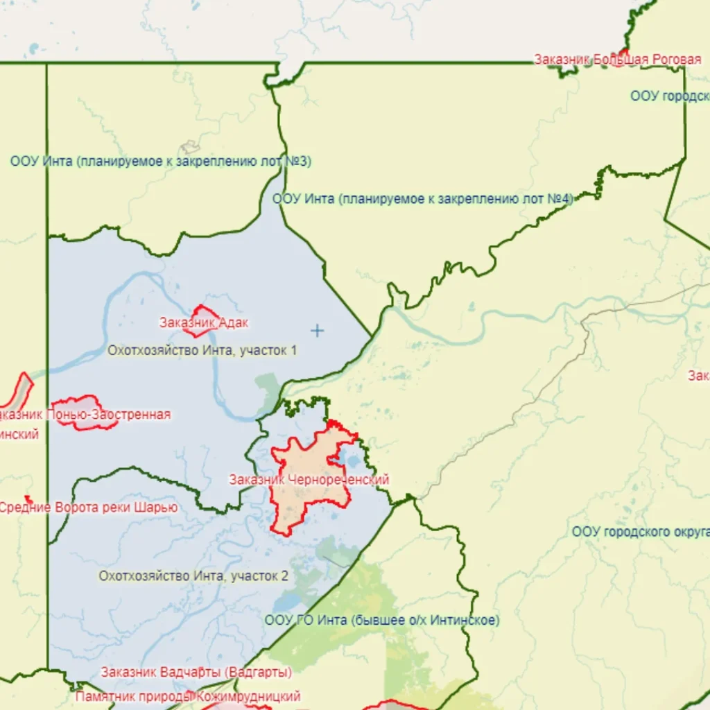 Участки к закреплению в МО "Инта" Коми