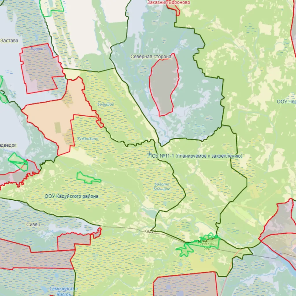 Участок к закреплению в Кадуйском округе Вологодской области