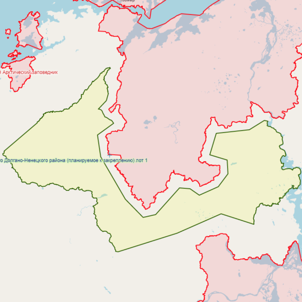 Участок к закреплению в Таймырском Долгано-Ненецком районе