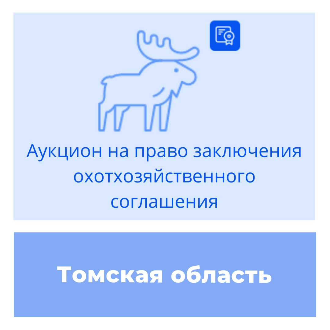 Торги на право заключения охотхозяйственных соглашений в отношении в Томской области