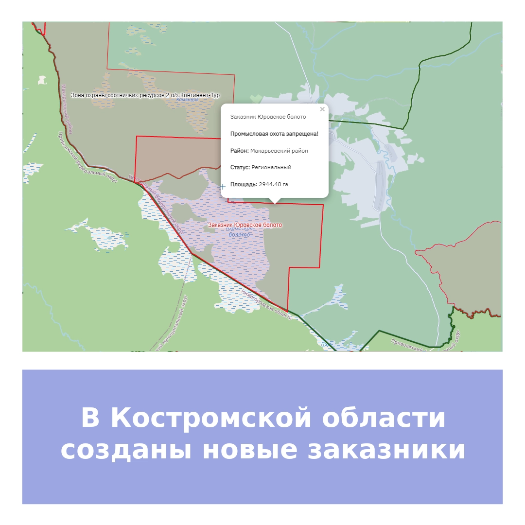 В Костромской области созданы новые заказники