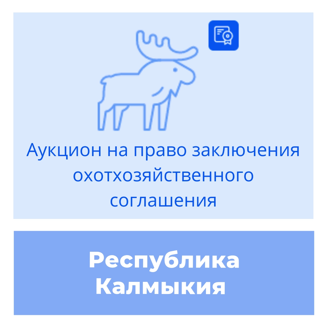 Торги на право заключения охотхозяйственных соглашений в Республике Калмыкия