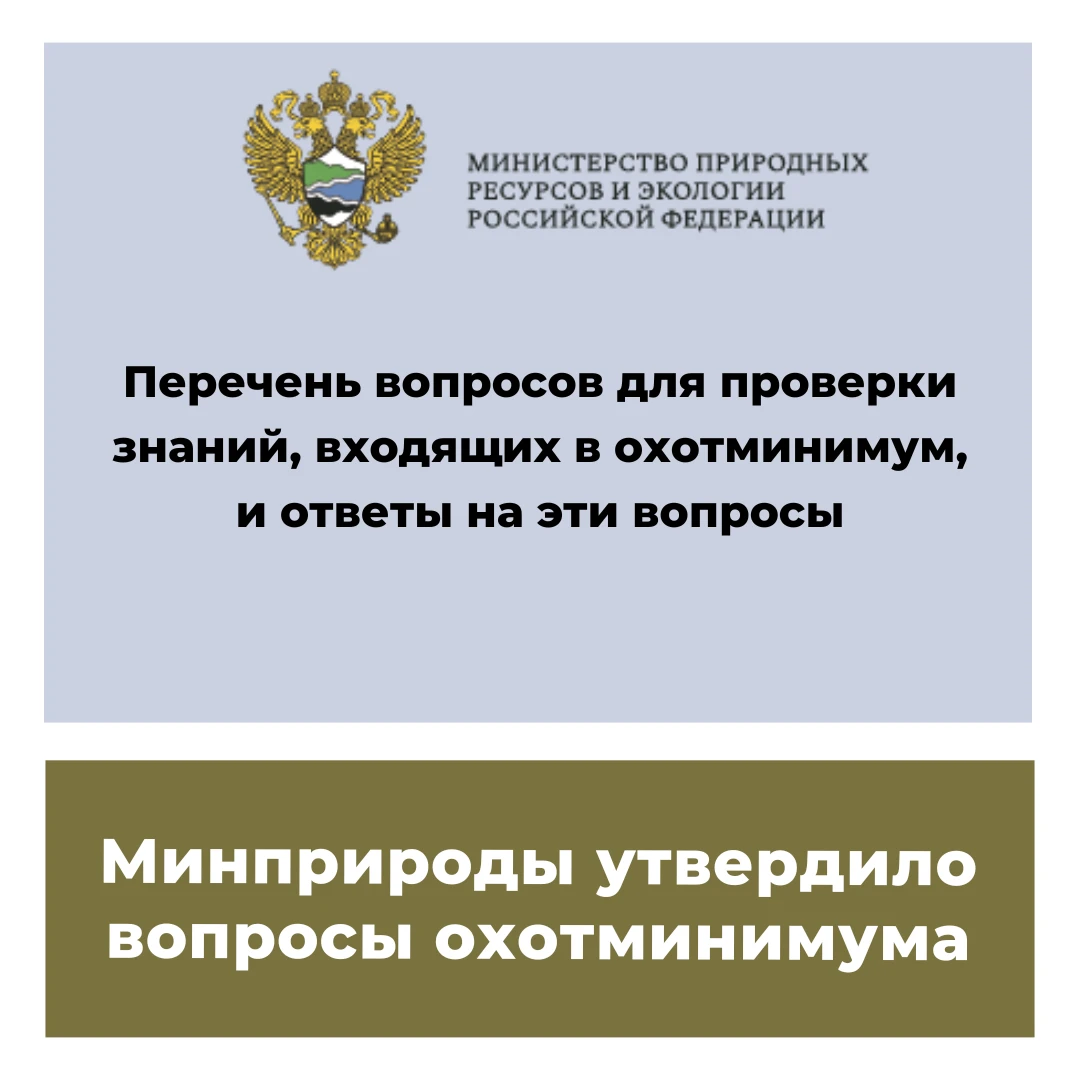 Минприроды утвердило вопросы охотминимума
