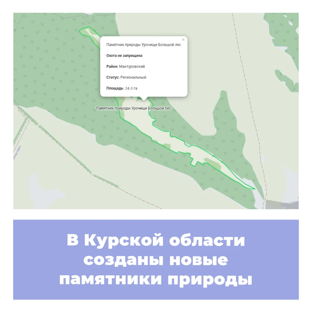 В Курской области созданы новые памятники природы