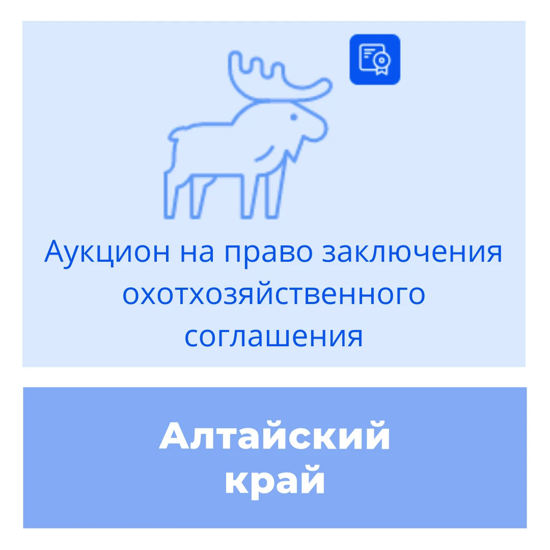 Торги на право заключения охотхозяйственного соглашения в Алтайском крае