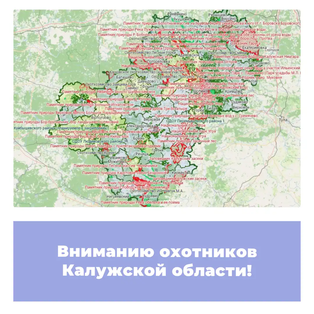 Вниманию охотников Калужской области!