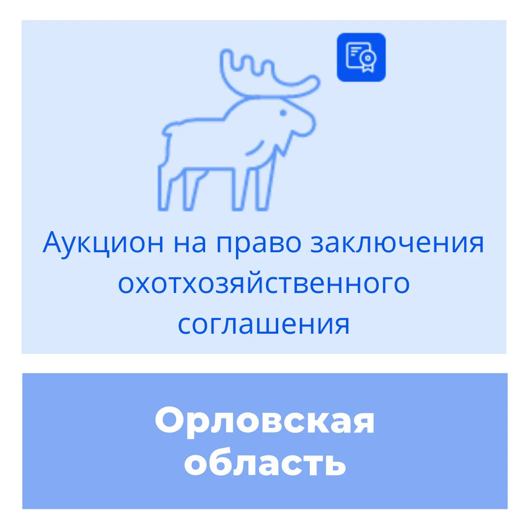 Торги на право заключения охотхозяйственного соглашения в Орловской области